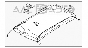 Обшивка потолка Subaru Forester 14-18 SJ без люка, серый, под химчистку