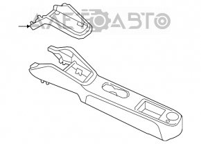 Консоль центральна підлокітник і підстаканники VW Jetta 11-18 USA черн без підлокітника