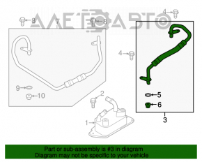 Трубка маслянного охолоджувача АКПП вхід Ford Escape MK3 13- 1.6T 2.5 2.0T коротка