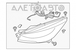 Фара передняя правая голая Ford Escape MK3 13-16 дорест ксенон, под полировку, с накладкой