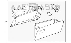 Ящик для рукавичок, бардачок Toyota Sienna 11-20 верхня частина сірий
