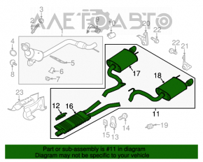 Выпускная трасса в сборе Ford Mustang mk6 15- 2.3T резонатор с бочками