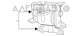 Подушка двигуна ліва Jeep Compass 11-16 2.0, 2.4, AWD, FWD, потріскана