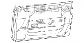Обшивка дверей картка передня права Dodge Challenger 09-14 дорест черн ганчірка