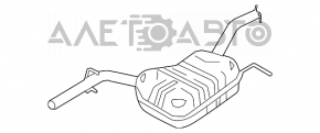 Глушитель задняя часть с бочкой VW CC 08-17 неоригинал, ржавый, примят