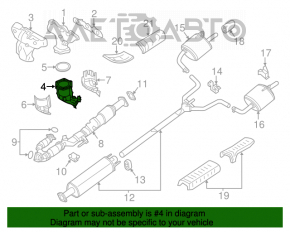 Каталізатор передній Nissan Pathfinder 13-20 надбитий, зрізані шпильки