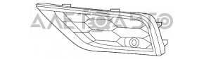 Нижняя решетка переднего бампера правая VW Tiguan 18-