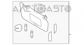 Козырек правый Subaru Legacy 15-19 серый, без крючка, под химчистку