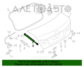 Амортизатор кришки багажника прав Subaru Legacy 15-19