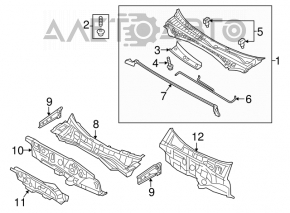 Грати двірників пластик Kia Optima 16- зламане кріплення, відсутній фрагмент