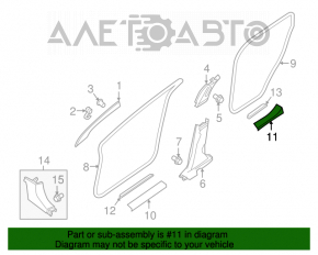 Накладка порога внутр задняя правая Nissan Murano z52 15-16 беж