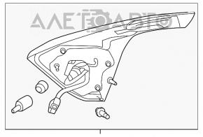 Ліхтар внутрішній кришка багажника правий Nissan Murano z52 15-18 злам кріп