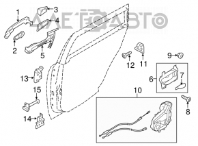 Механизм ручки двери задней левой Subaru Legacy 15-19
