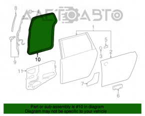 Уплотнитель дверного проема задний правый Toyota Sienna 11-14 серый