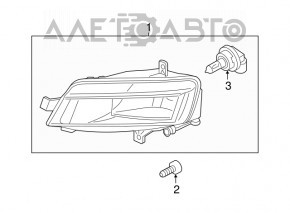 Противотуманная фара птф левая VW Jetta 19- новый неоригинал FPS