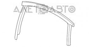 Уплотнитель стекла с верхним молдингом задний правый Dodge Dart 13-16 черный глянец, мелкие царапины