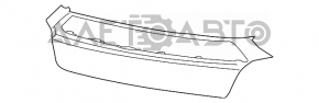 Накладка переднего бампера центральная Dodge Dart 13-16 просверленная, вмятины, царапины
