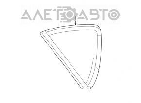 Форточка глухое стекло задняя правая Dodge Dart 13-16 царапины на стекле, царапина на молдинге