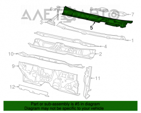 Решетка дворников пластик Dodge Dart 13-16 порван уплотнитель, царапины, сколы