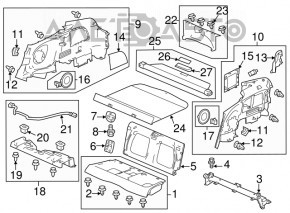 Накладка проема багажника Honda CRZ 11-16 затерта