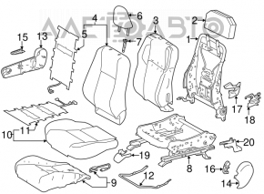 Пассажирское сидение Toyota Rav4 13-18 без airbag, беж