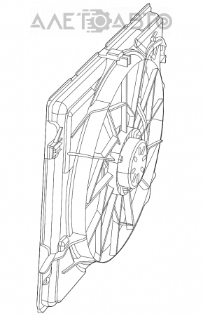Дифузор кожух радіатора голий Jeep Grand Cherokee WK2 11-213.6, під малий мотор, тріщини