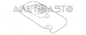Козырек правый Hyundai Santa FE Sport 13-18 серый, без крючка, под химчистку