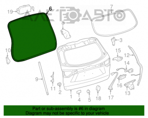 Уплотнитель резина двери багажника Toyota Highlander 14-19