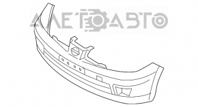 Бампер передній голий Nissan Versa 1.8 10-12 срібло, тріщини, зламані кріплення, притиснуті