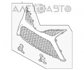 Нижняя решетка переднего бампера Toyota Camry v70 18-20 SE\XSE черный мат