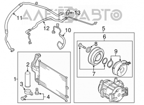 Трубка кондиціонера залізо, тонка, коротка Mazda3 MPS 09-13