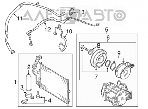 Трубка кондиціонера довга, залізо, гума Mazda3 MPS 09-13