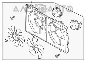 Дифузор кожух радіатора в зборі Mazda 6 13-17 2.0 2.5, злам кріп