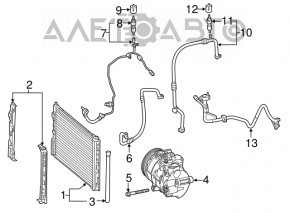 Радиатор кондиционера конденсер Mercedes CLA 250 14-19 прижат