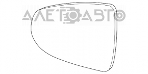Зеркальный элемент правый Chevrolet Volt 11-15 с подогревом, дефект крепления
