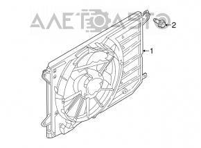 Дифузор кожух радіатора у зборі Ford Fusion mk5 13-20 hybrid, plug-in без комп'ютера новий неоригінал