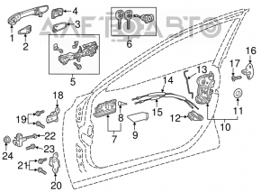 Механизм ручки двери передней левой Toyota Camry v70 18- keyless