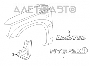 Емблема крила hybrid лев Toyota Highlander 08-13 вигоріла фарба