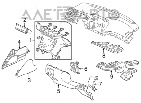 Накладка коліна водія Honda Accord 13-17 сіра