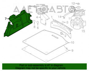 Обшивка арки правая Ford Focus mk3 11-18 4d без сабвуфера