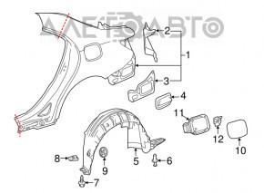 Корпус лючка бензобака Mercedes CLA 14-19 обломані клямки кріплення