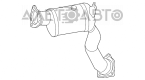 Приемная труба с катализатором правая Porsche Cayenne 958 11-17 3.6