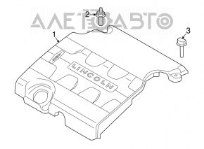 Накладка двигуна Lincoln MKX 16- 3.7 праве верх кріплення надірване, потертості