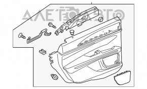 Обшивка дверей картка задня права Lincoln MKZ 13-16 бежева шкіра, підлокітник шкіра, вставка дерево глянець