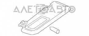 Козырек правый Mazda CX-9 16- серый, пластик, без крючка