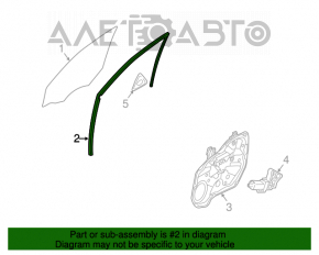 Уплотнитель стекла передний правый Kia Sorento 10-15