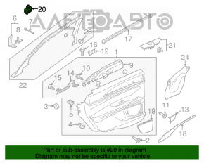 Управление стеклоподъемником задним правым с накладкой Lincoln MKC 15-