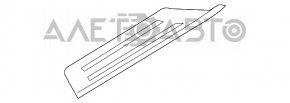 Накладка порога задня ліва зовні Hyundai Sonata 15-19 чорна, потерта