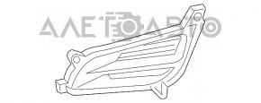 Молдинг переднего бампера левый Kia Optima 14-15 рест, черный глянец, царапины