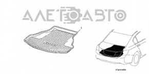 Килимок багажника Honda Accord 13-17 ганчірка сірий